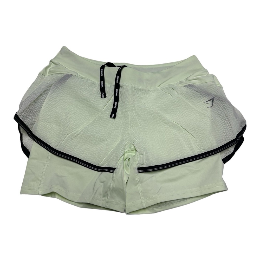 Gymshark Training Shorts Women's‎ Size M Speed Running 2 in 1 Cucumber Green